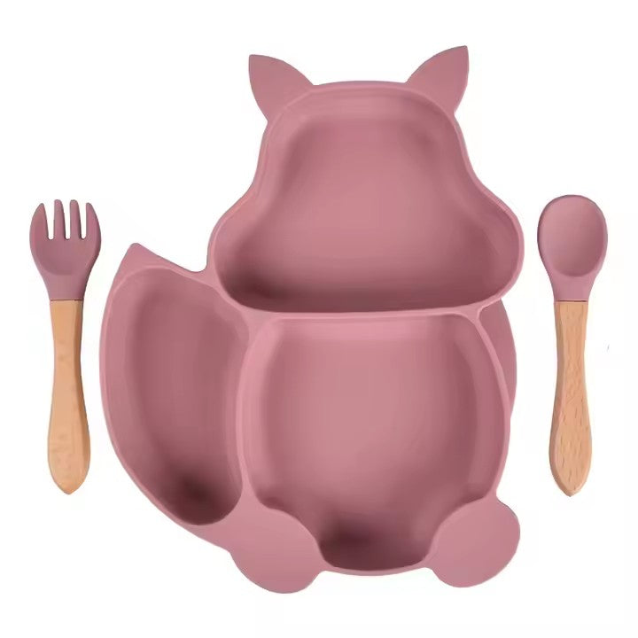 Silikon-Babygeschirr-Set mit Saugnapf
