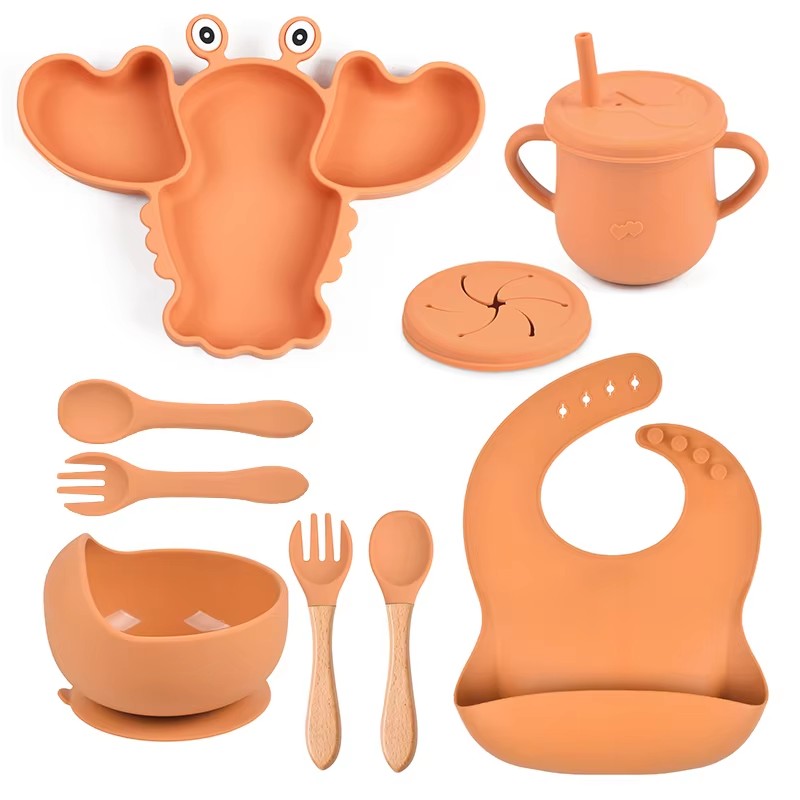 Silikon-Babygeschirr-Set mit Saugnapf