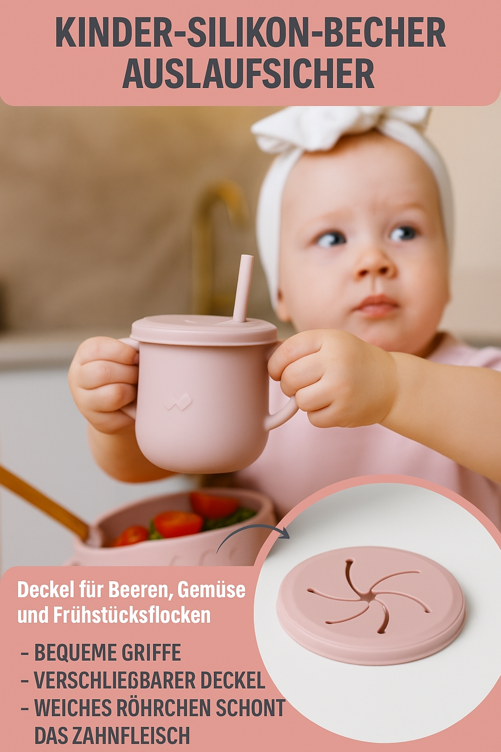 Silikon-Babygeschirr-Set mit Saugnapf