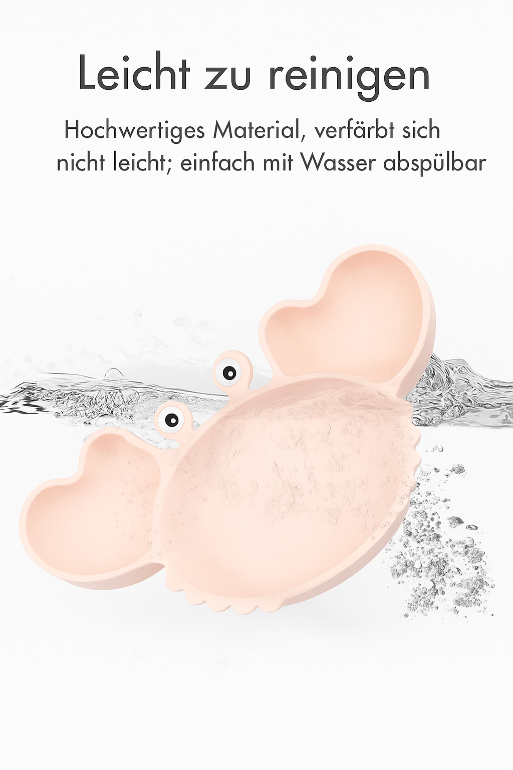 KRABBE Silikon-Babygeschirr-Set mit Saugnapf