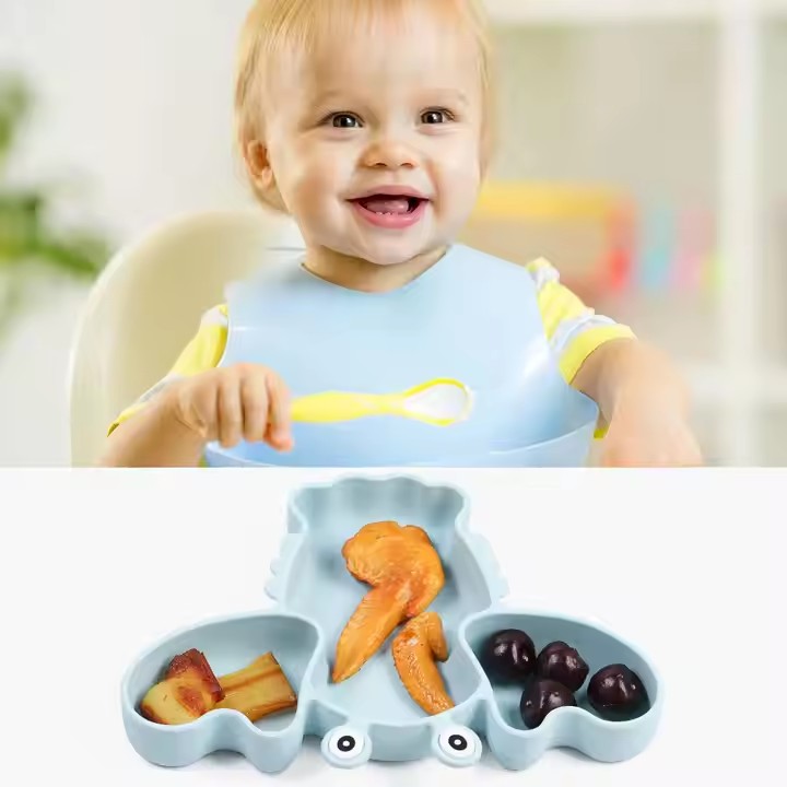 Silikon-Babygeschirr-Set mit Saugnapf