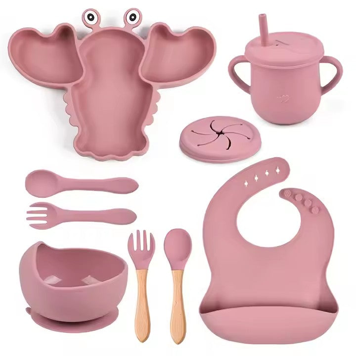 Silikon-Babygeschirr-Set mit Saugnapf