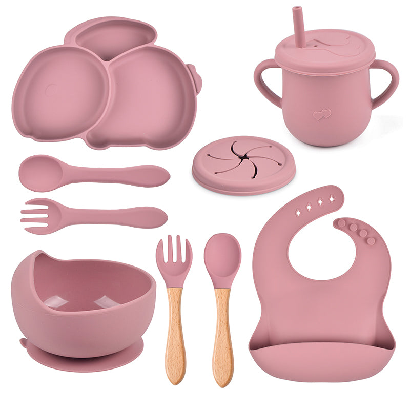 Silikon-Babygeschirr-Set mit Saugnapf