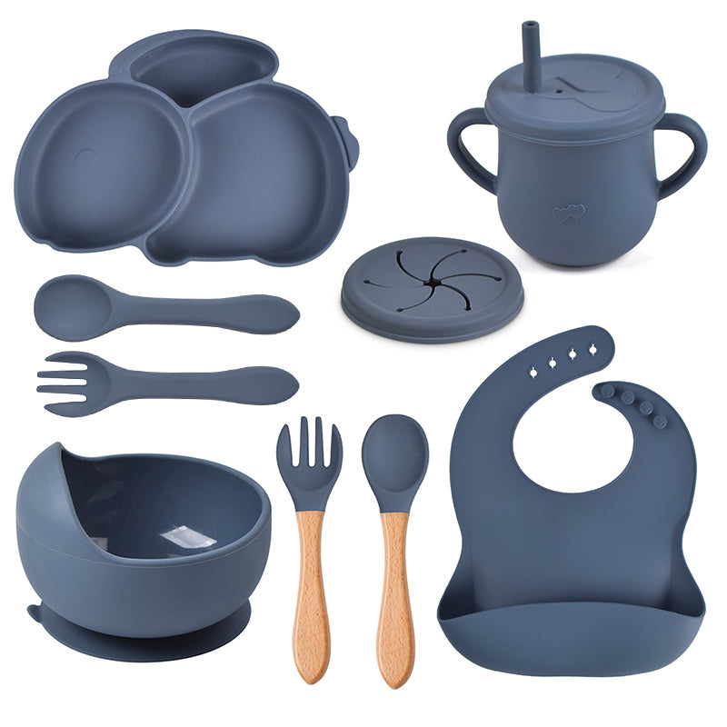 Silikon-Babygeschirr-Set mit Saugnapf