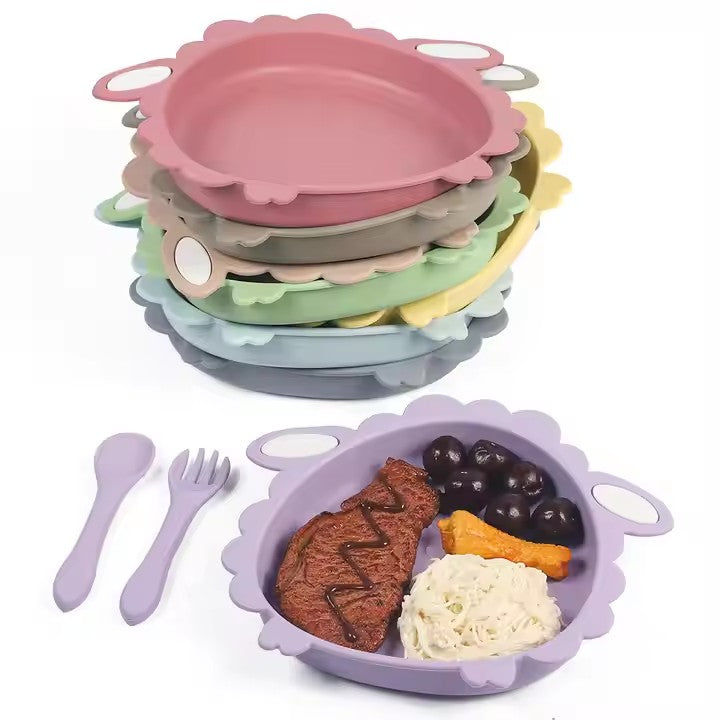 Silikon-Babygeschirr-Set mit Saugnapf