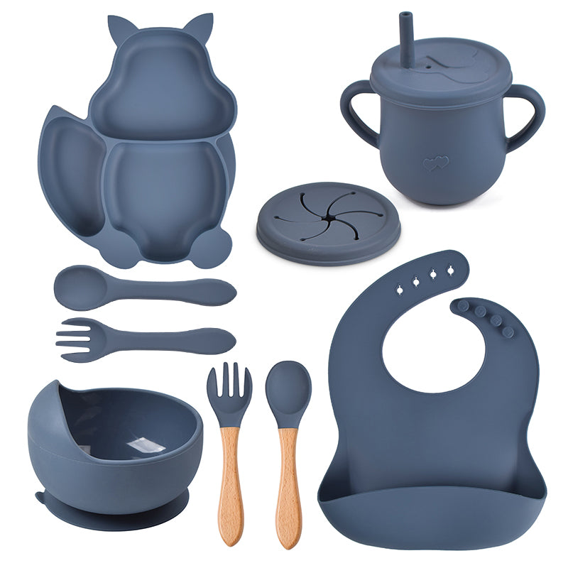 Silikon-Babygeschirr-Set mit Saugnapf