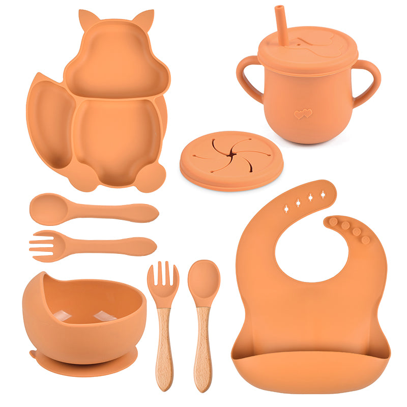 Silikon-Babygeschirr-Set mit Saugnapf