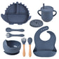 Silikon-Babygeschirr-Set mit Saugnapf