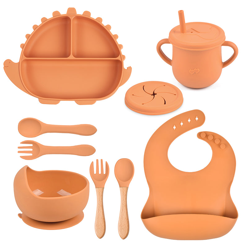 Silikon-Babygeschirr-Set mit Saugnapf
