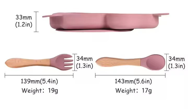 EICHHÖRNCHEN Silikon-Babygeschirr-Set mit Saugnapf