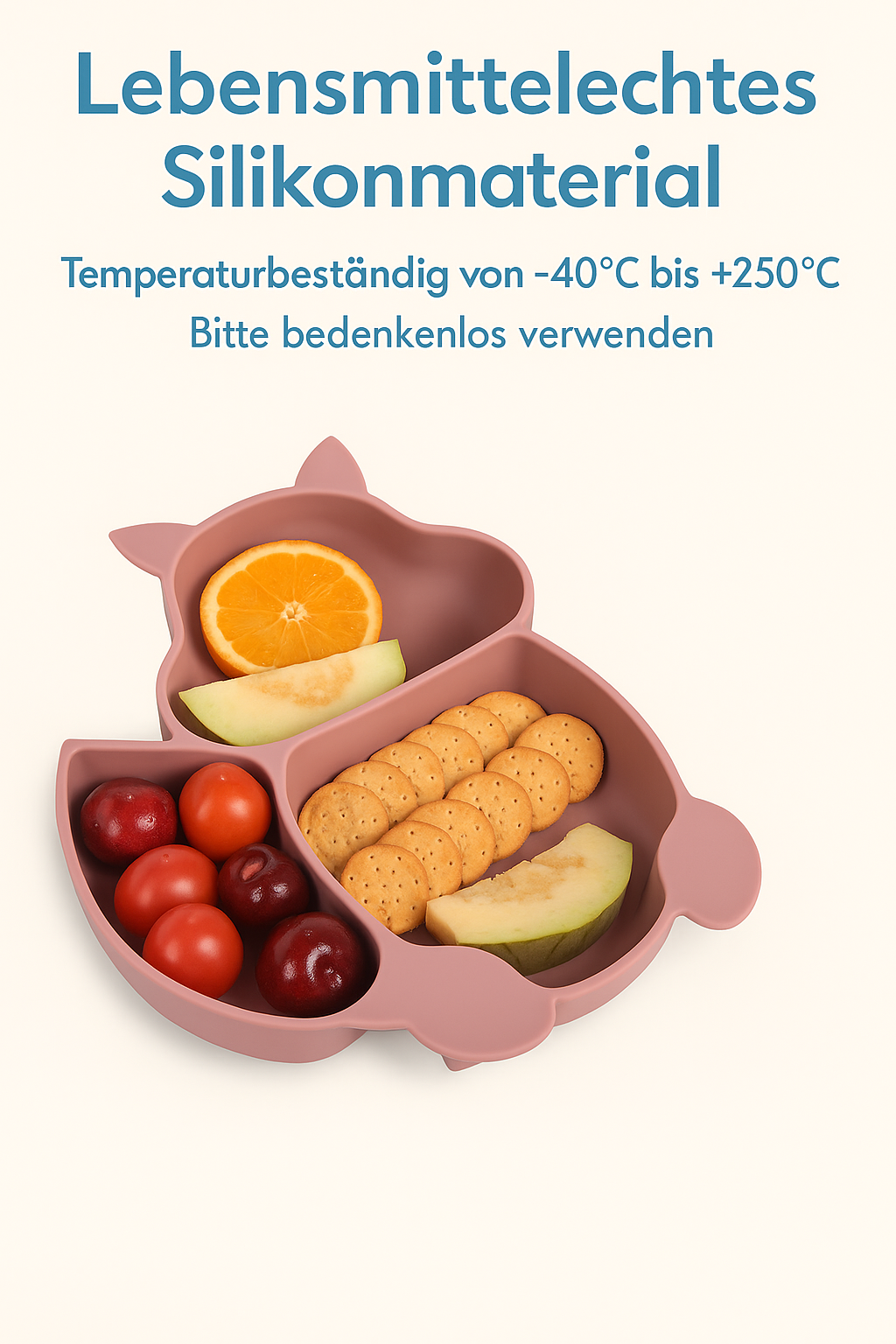 EICHHÖRNCHEN Silikon-Babygeschirr-Set mit Saugnapf