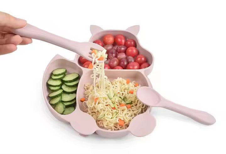 Silikon-Babygeschirr-Set mit Saugnapf
