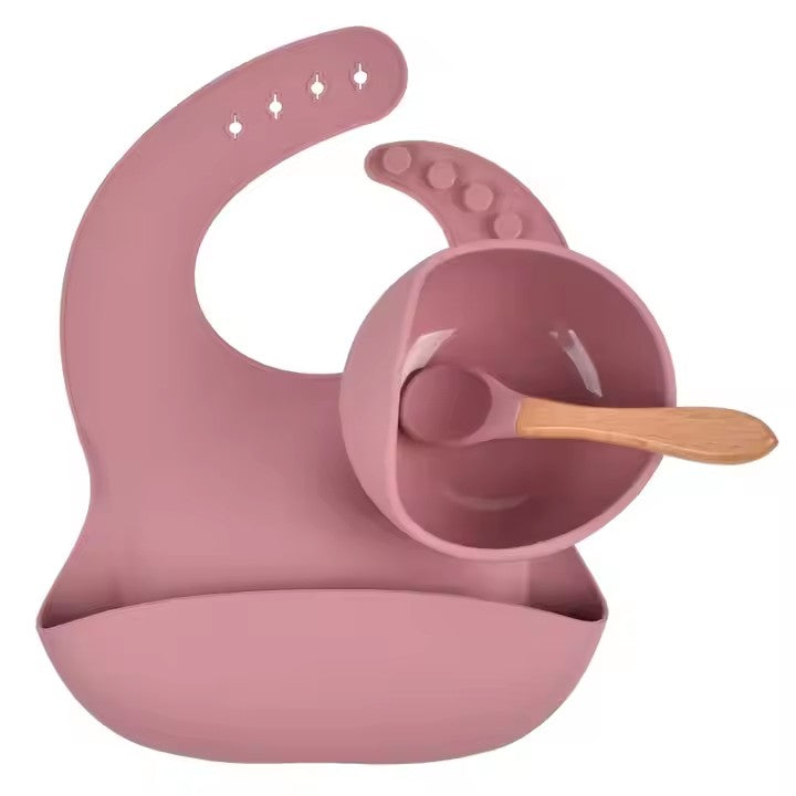 Silikon-Babygeschirr-Set mit Saugnapf