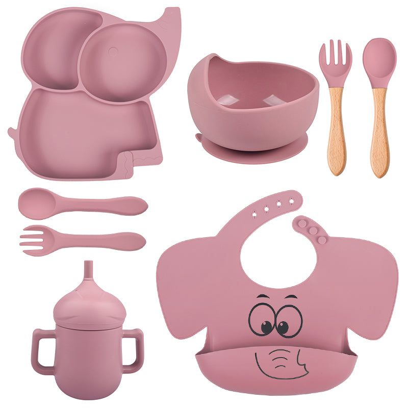 ELEFANT Silikon-Babygeschirr-Set mit Saugnapf