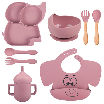 ELEFANT Silikon-Babygeschirr-Set mit Saugnapf