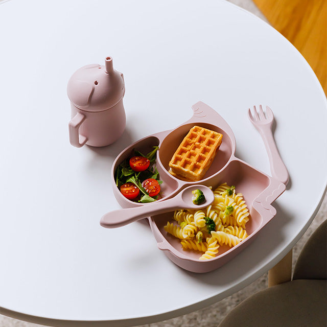 ELEFANT Silikon-Babygeschirr-Set mit Saugnapf