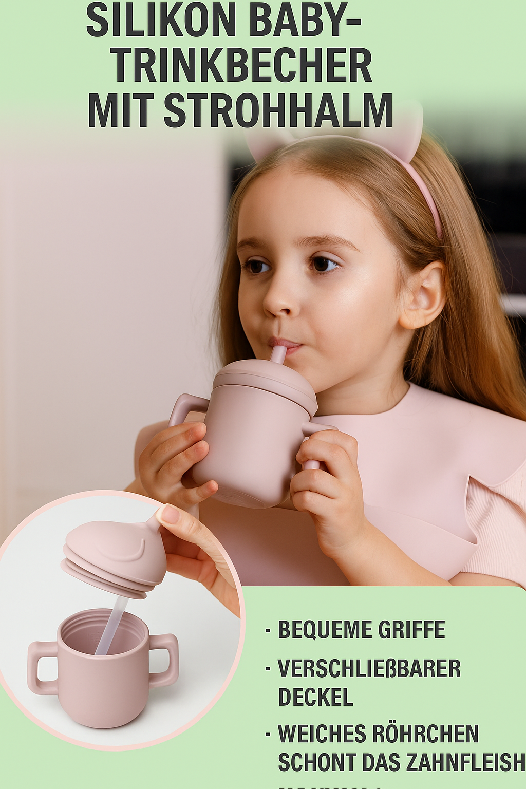 ELEFANT Silikon-Babygeschirr-Set mit Saugnapf