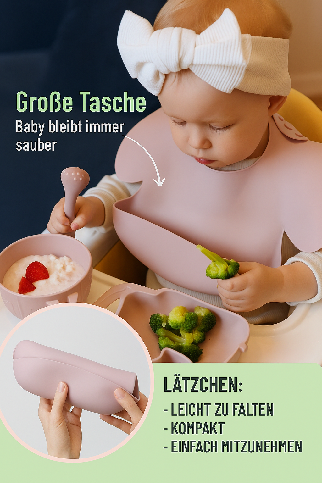 ELEFANT Silikon-Babygeschirr-Set mit Saugnapf