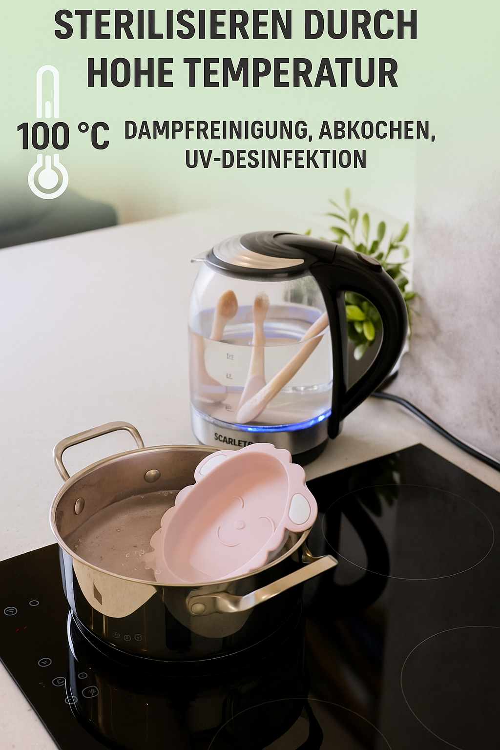 ELEFANT Silikon-Babygeschirr-Set mit Saugnapf