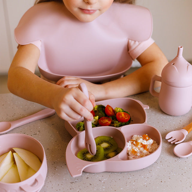 Silikon-Babygeschirr-Set mit Saugnapf