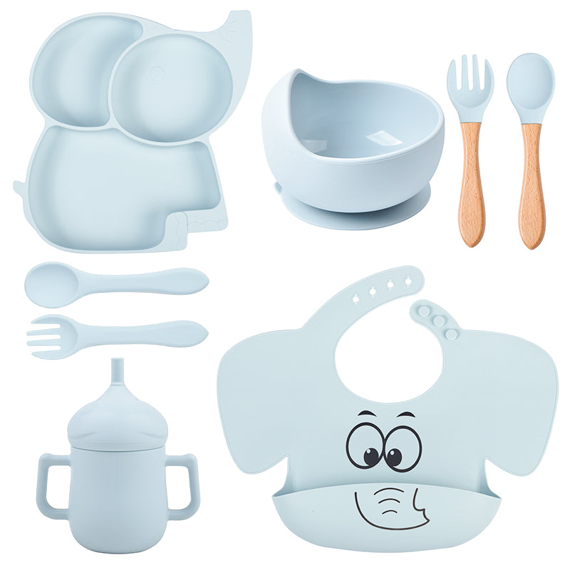 Silikon-Babygeschirr-Set mit Saugnapf