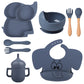 Silikon-Babygeschirr-Set mit Saugnapf