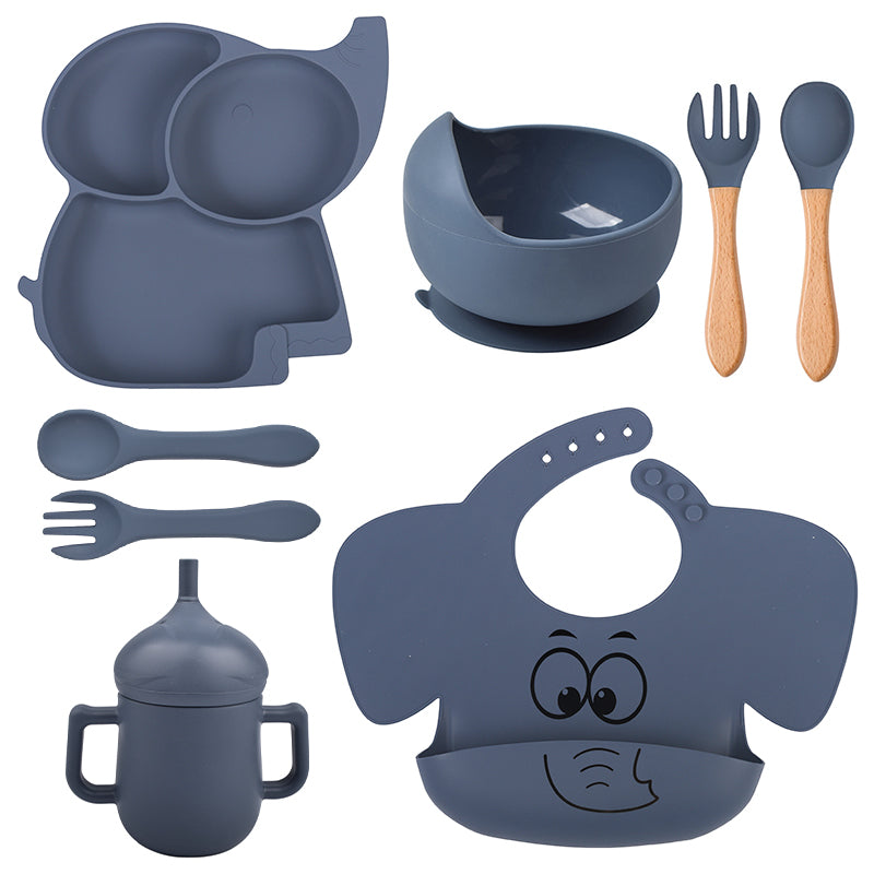 Silikon-Babygeschirr-Set mit Saugnapf