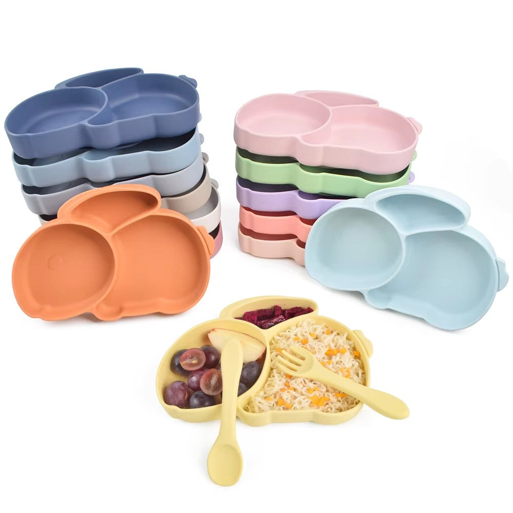 Silikon-Babygeschirr-Set mit Saugnapf