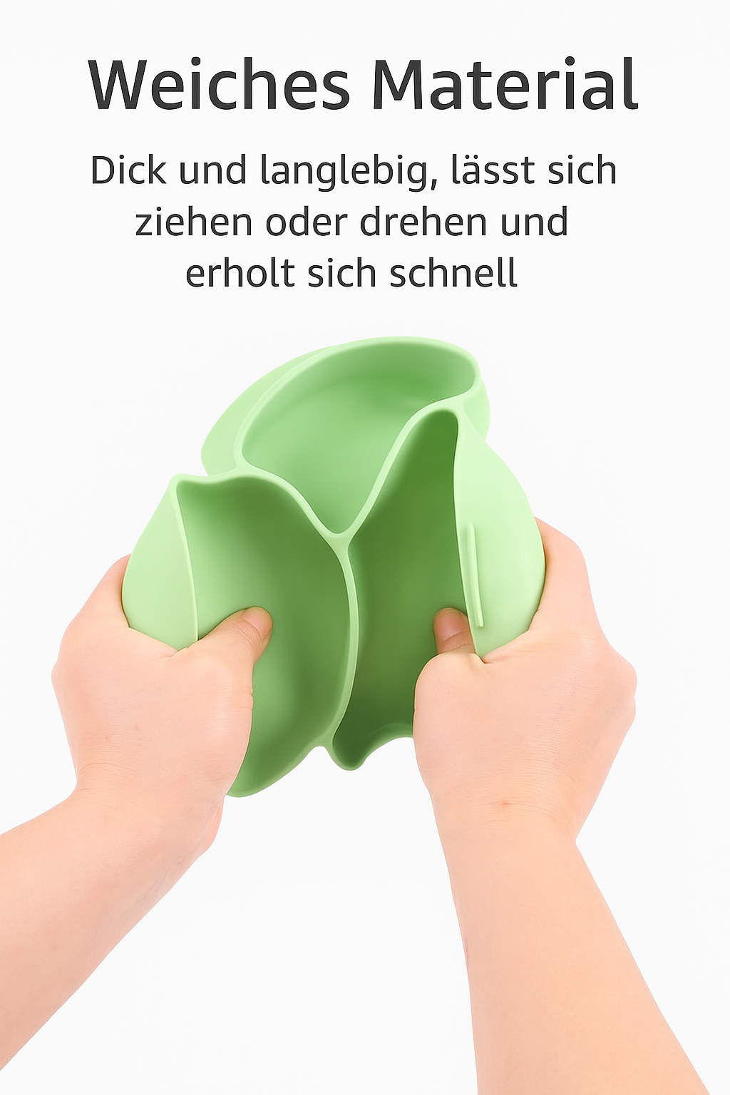 HASE Silikon-Babygeschirr-Set mit Saugnapf