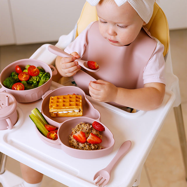 Silikon-Babygeschirr-Set mit Saugnapf