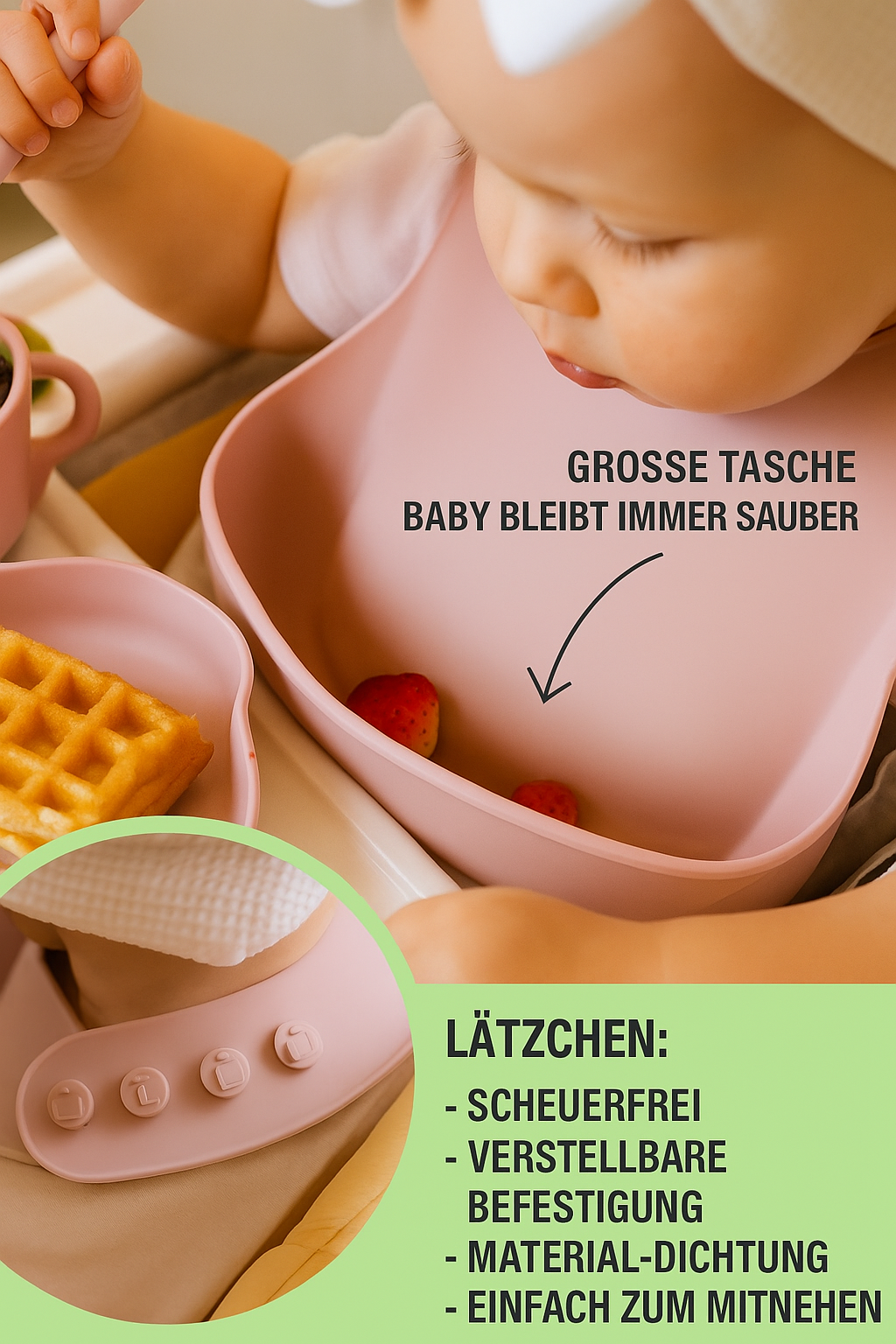 HASE Silikon-Babygeschirr-Set mit Saugnapf