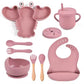 Silikon-Babygeschirr-Set mit Saugnapf