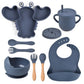 Silikon-Babygeschirr-Set mit Saugnapf