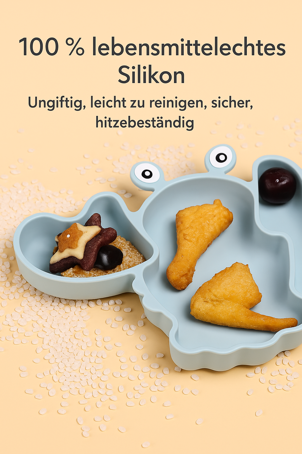 HUMMER Silikon-Babygeschirr-Set mit Saugnapf