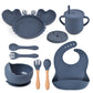 Silikon-Babygeschirr-Set mit Saugnapf