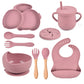 Silikon-Babygeschirr-Set mit Saugnapf