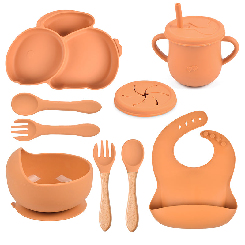 Silikon-Babygeschirr-Set mit Saugnapf