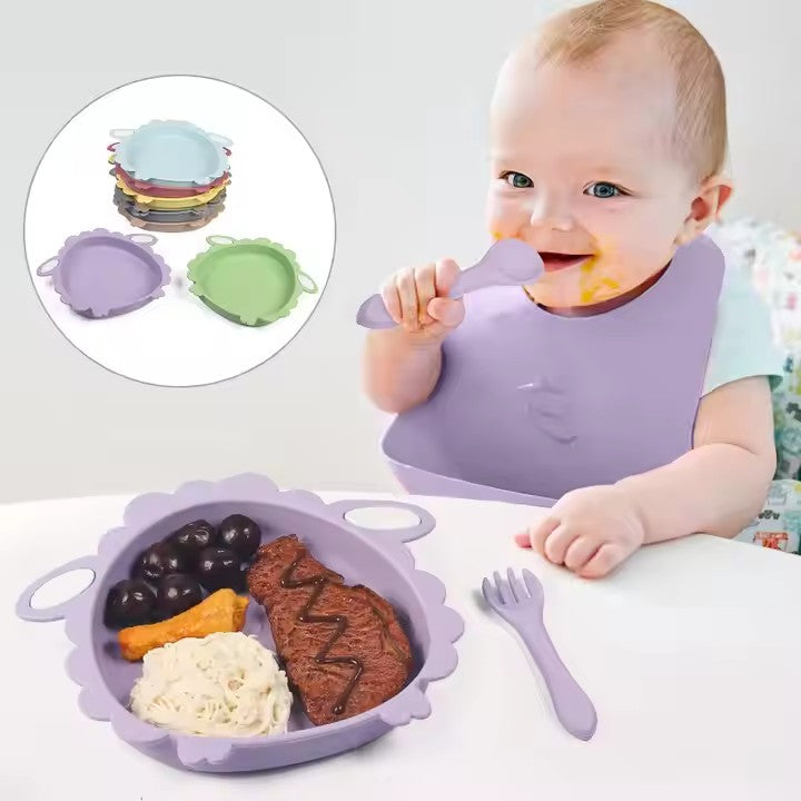 SCHAF Silikon-Babygeschirr-Set mit Saugnapf
