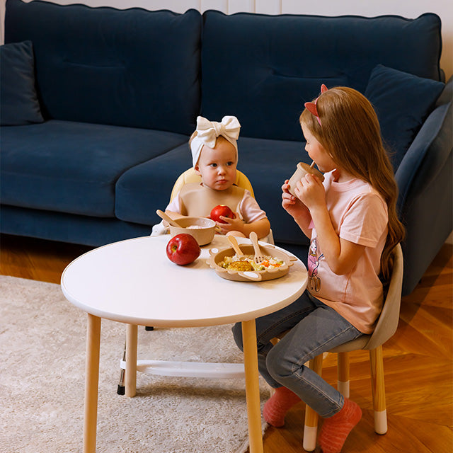 SCHAF Silikon-Babygeschirr-Set mit Saugnapf