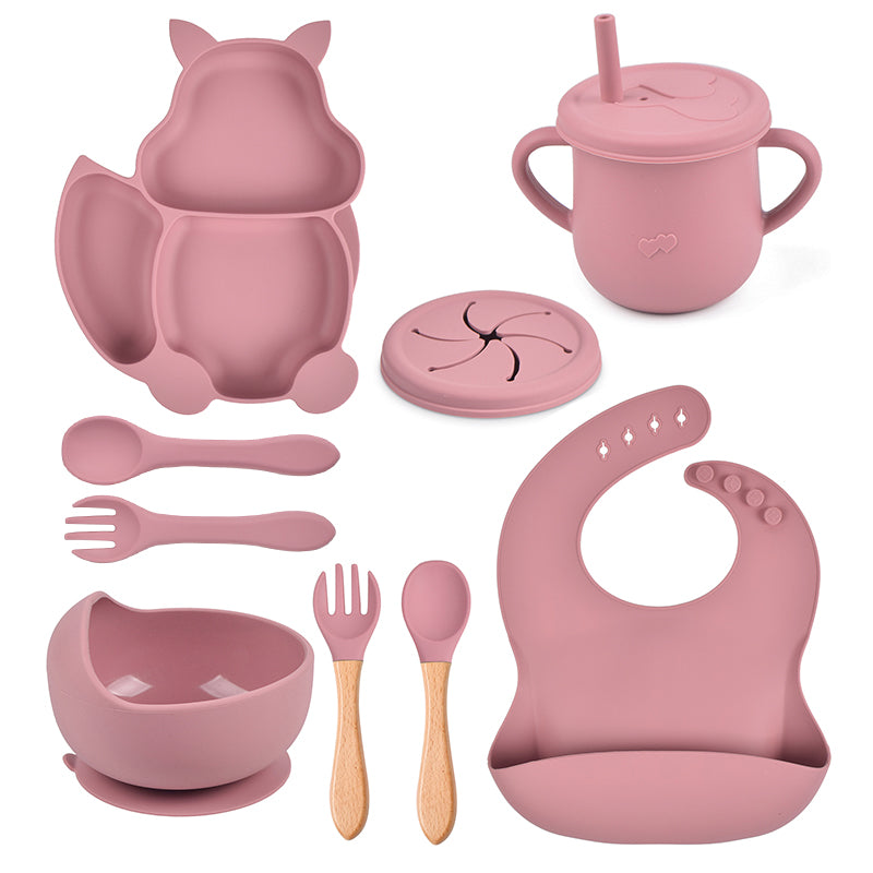 Silikon-Babygeschirr-Set mit Saugnapf